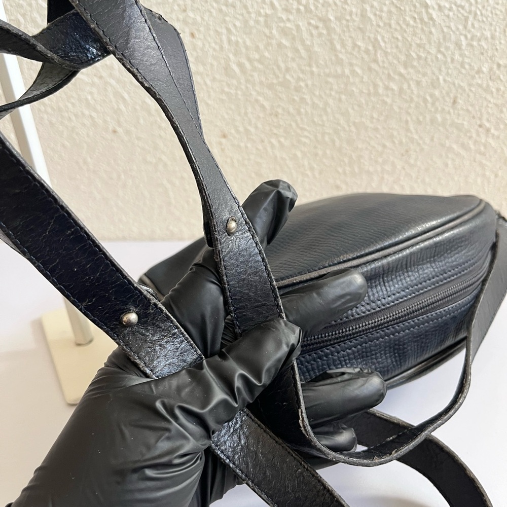 Navy blue Leather Crossbody Bag - Picture 15 of 15